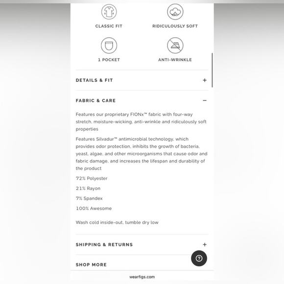 FIGS Catarina One-Pocket Scrub Top, XXS - Picture 5 of 5